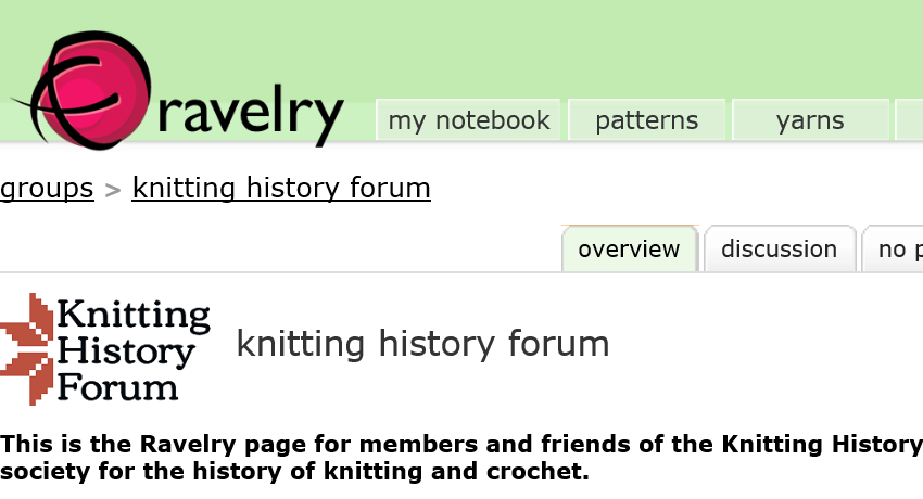 Knitting History Ravelry Group