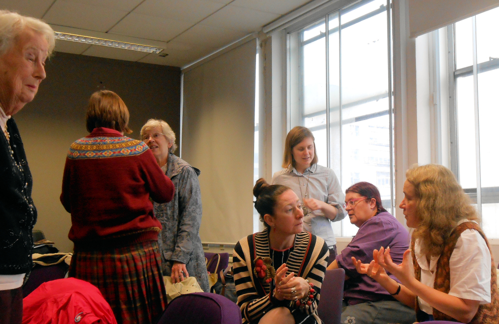 Speakers and KHF members at the Knitting History Forum Conference in November 2015