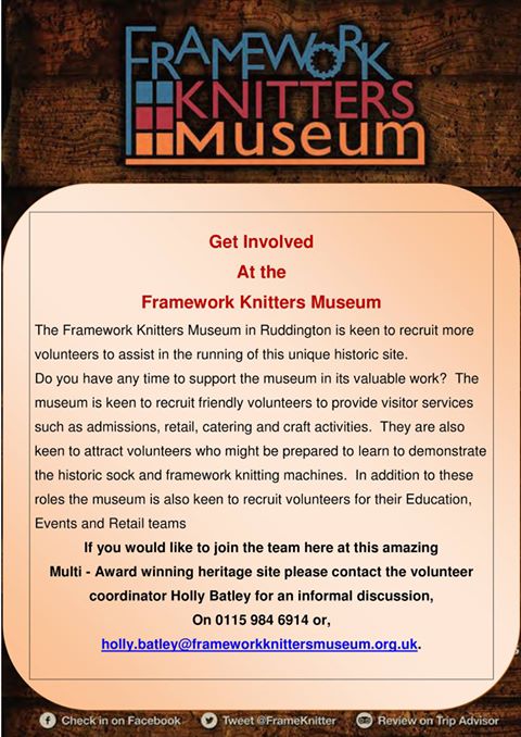 Framework Knitters Museum: Volunteers Needed!