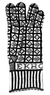 Reconstruction Knitted Sanquhar Glove courtesy of Kirstie Buckland. PLEASE DO NOT USE WITHOUT PERMISSION!